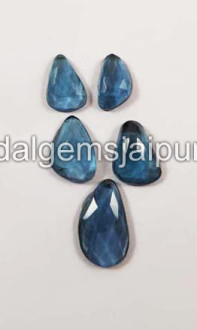 London Blue Topaz Rose Cut Slices